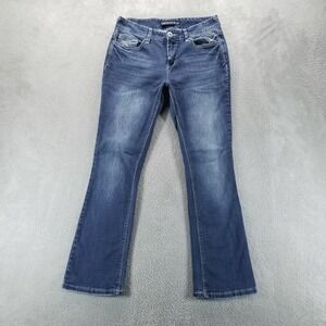 Amethyst Jeans Womens 8 Blue Bootcut Dark Wash Stretch Low Rise Y2K
